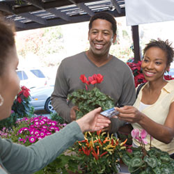 couple paying with credit card