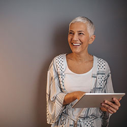 Woman using tablet